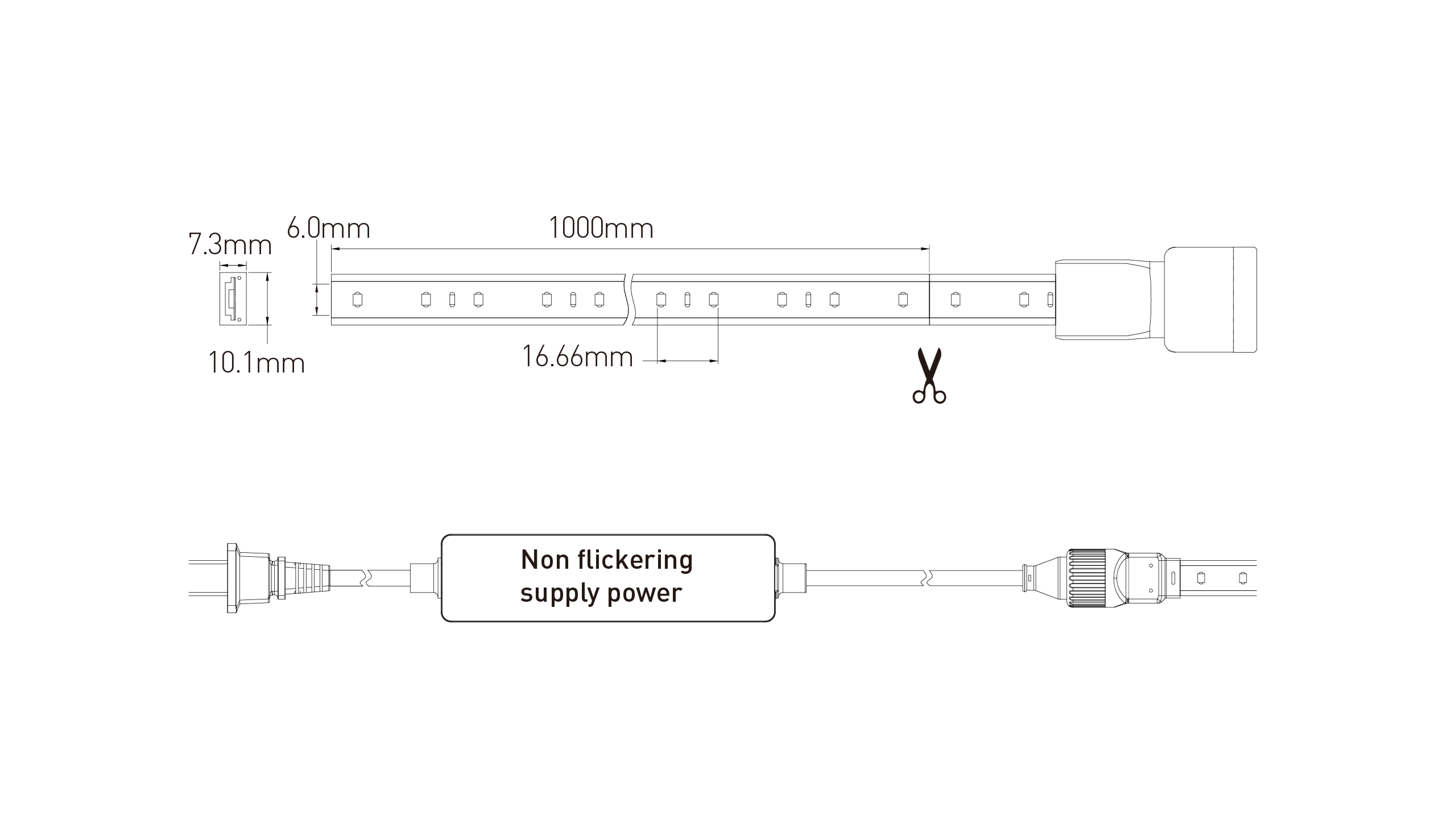 Non Flickering Strip WPS-SMD2835-60P