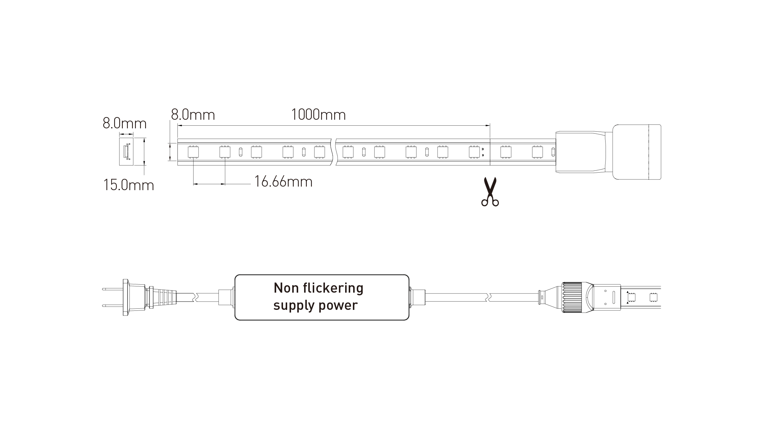 Non Flickering Strip WPS-SMD5050-60P