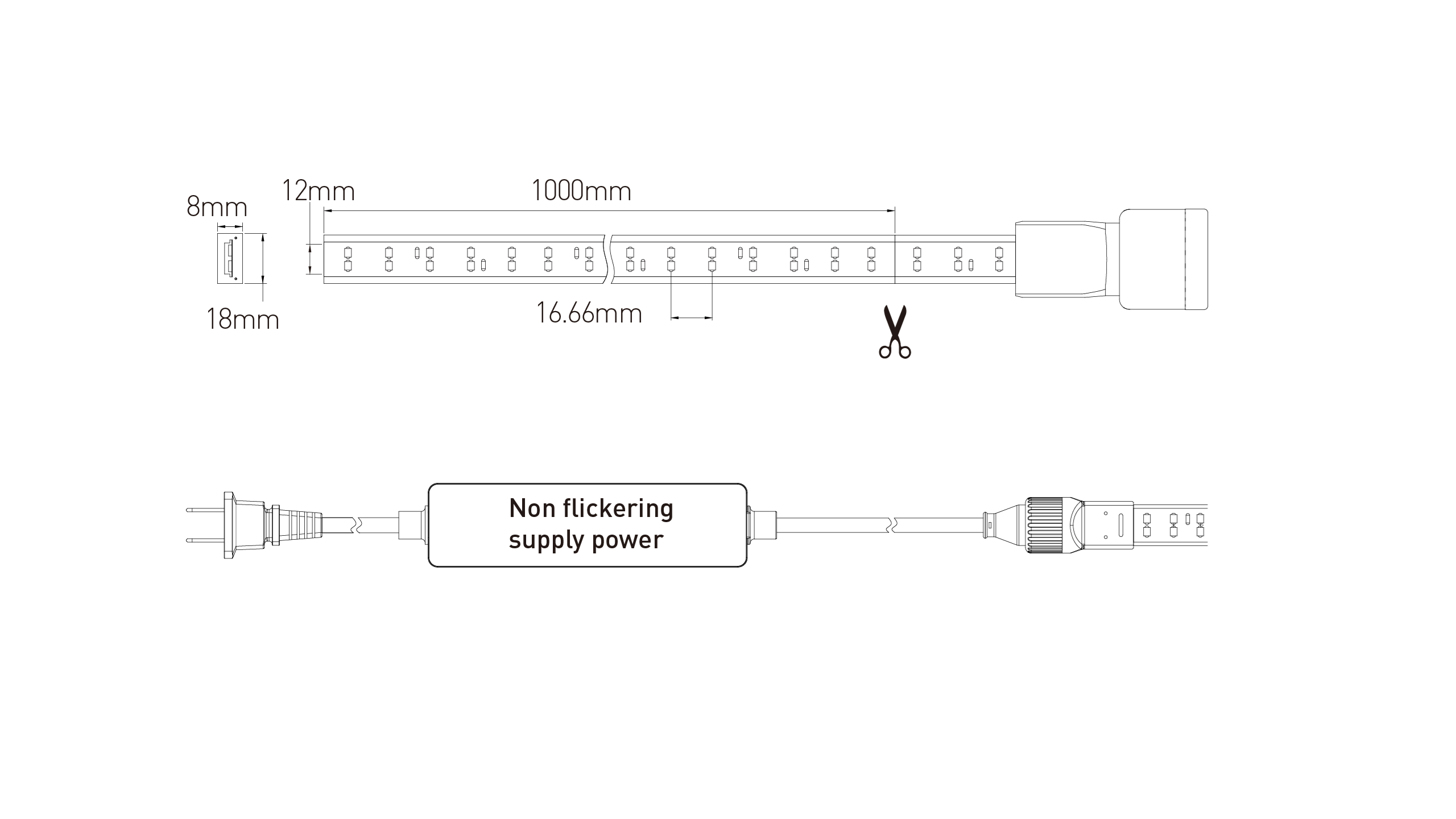 Non Flickering Strip WPS-SMD2835-120P