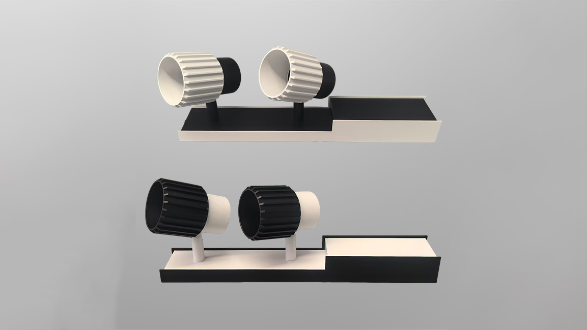 Multi-head GU10 fixture with aluminum ribbed body