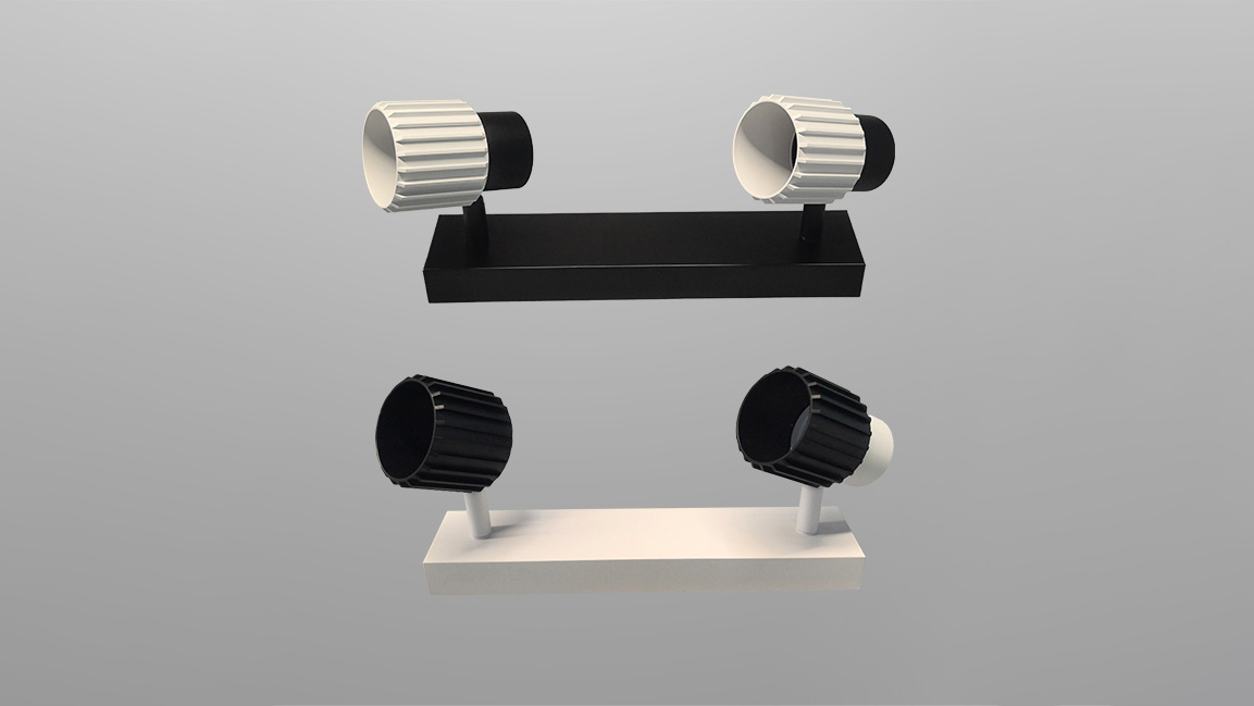 Multi-head GU10 fixture with aluminum ribbed body