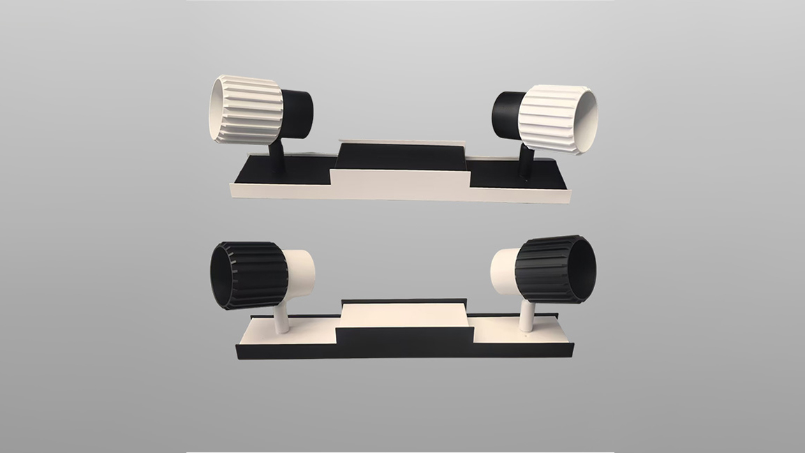 Multi-head GU10 fixture with aluminum ribbed body