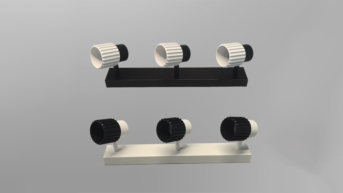 Multi-head GU10 fixture with aluminum ribbed body