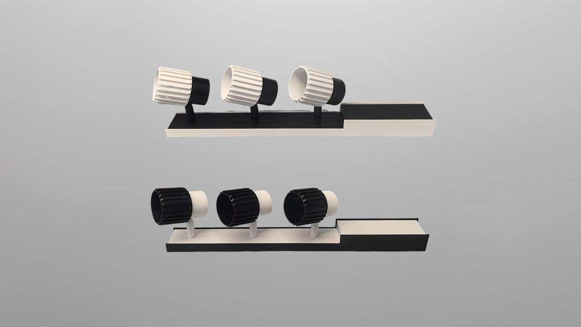 Multi-head GU10 fixture with aluminum ribbed body