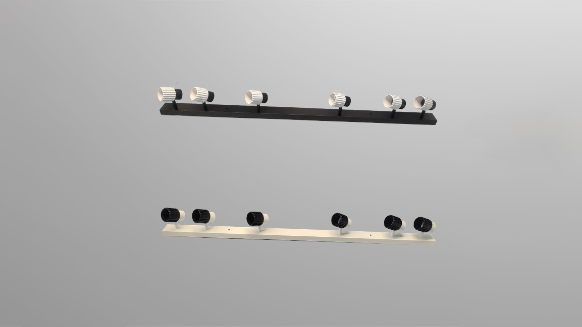 Multi-head GU10 fixture with aluminum ribbed body