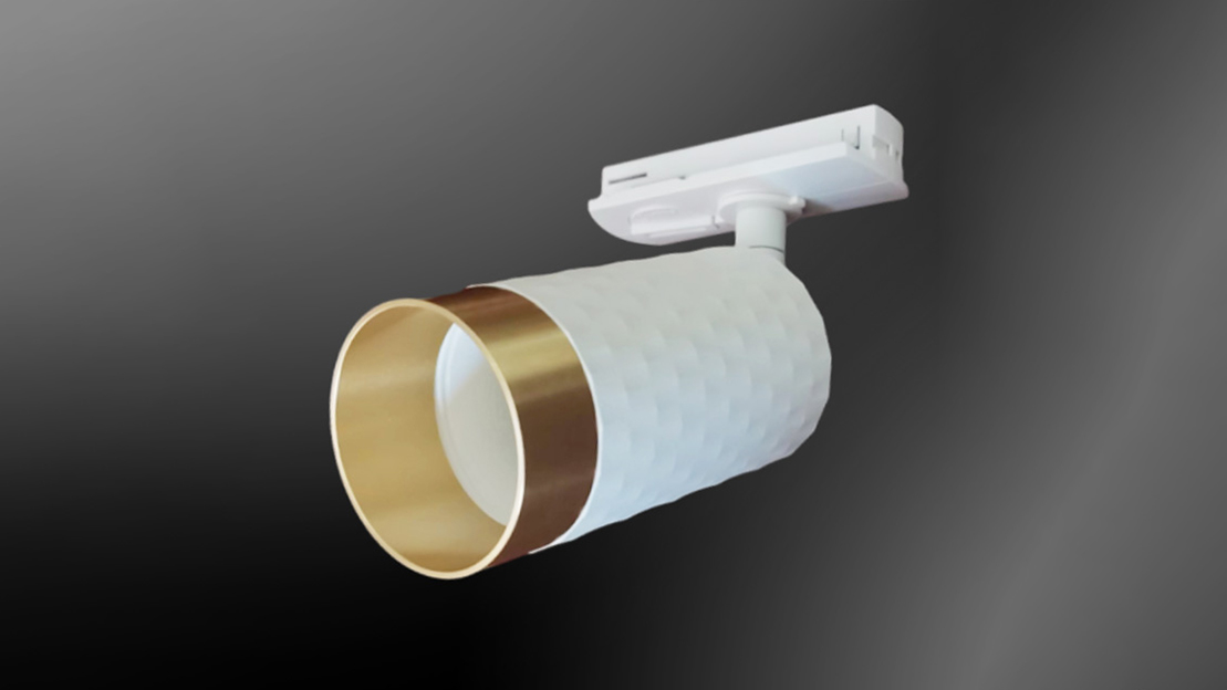 Multi-head surface-mount model with gold-rimmed pattern