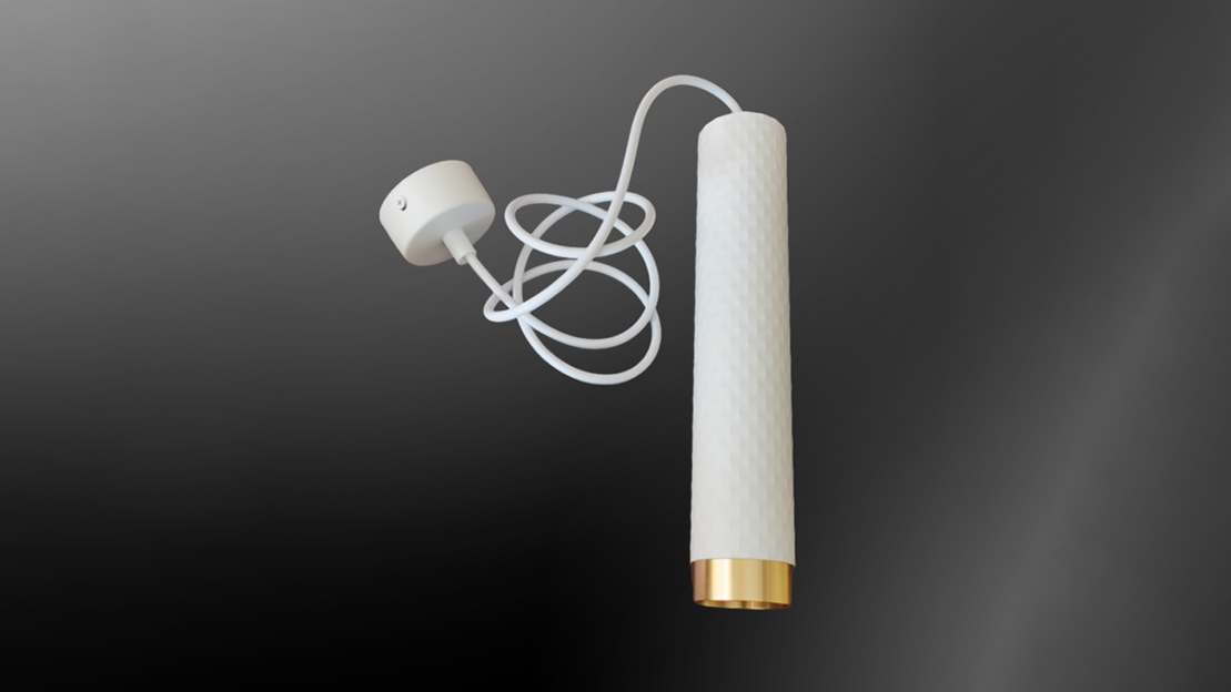 Multi-head surface-mount model with gold-rimmed pattern