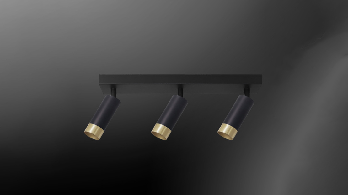 Multi-head surface-mounted model with gold trim