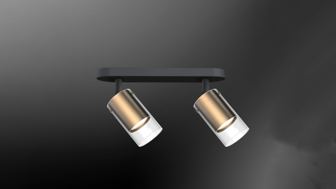 Multi-head surface-mount model with gold acrylic