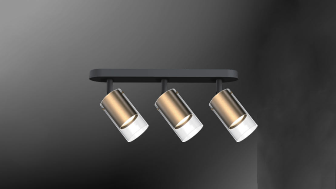 Multi-head surface-mount model with gold acrylic