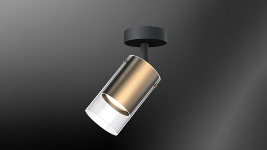 Multi-head surface-mount model with gold acrylic