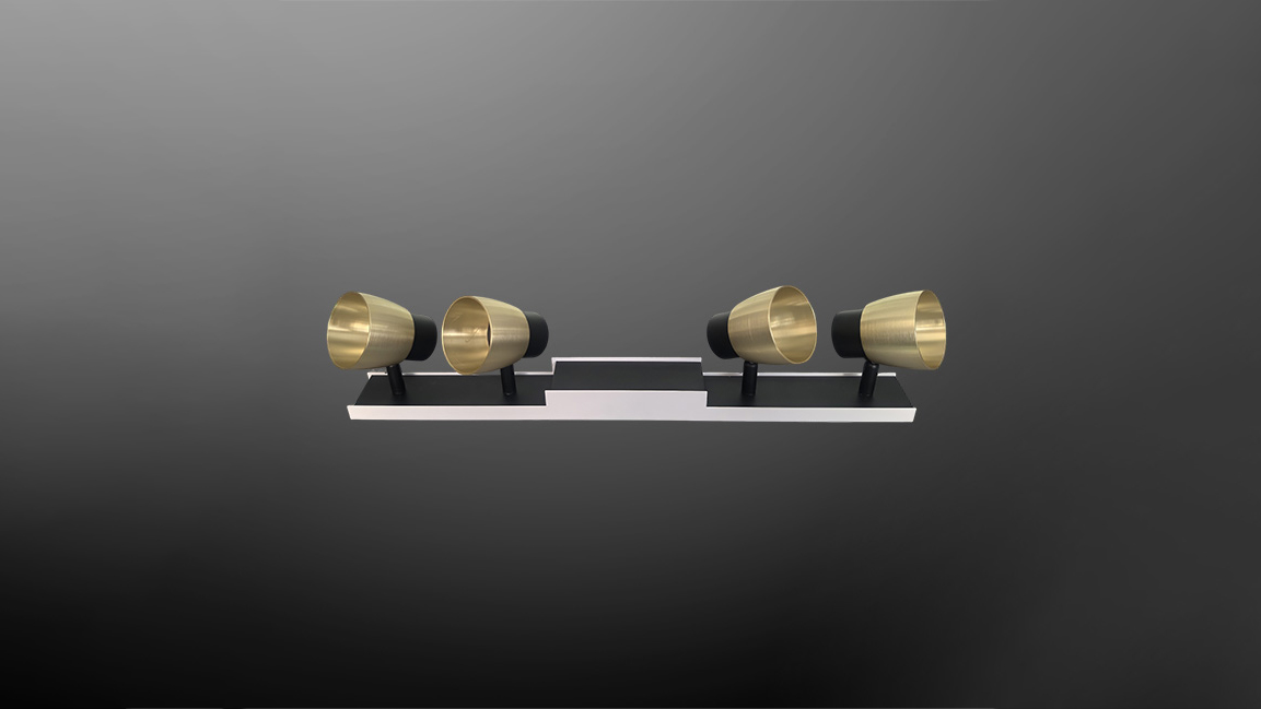 Multi-heaad GU10 fixture with recessed profile