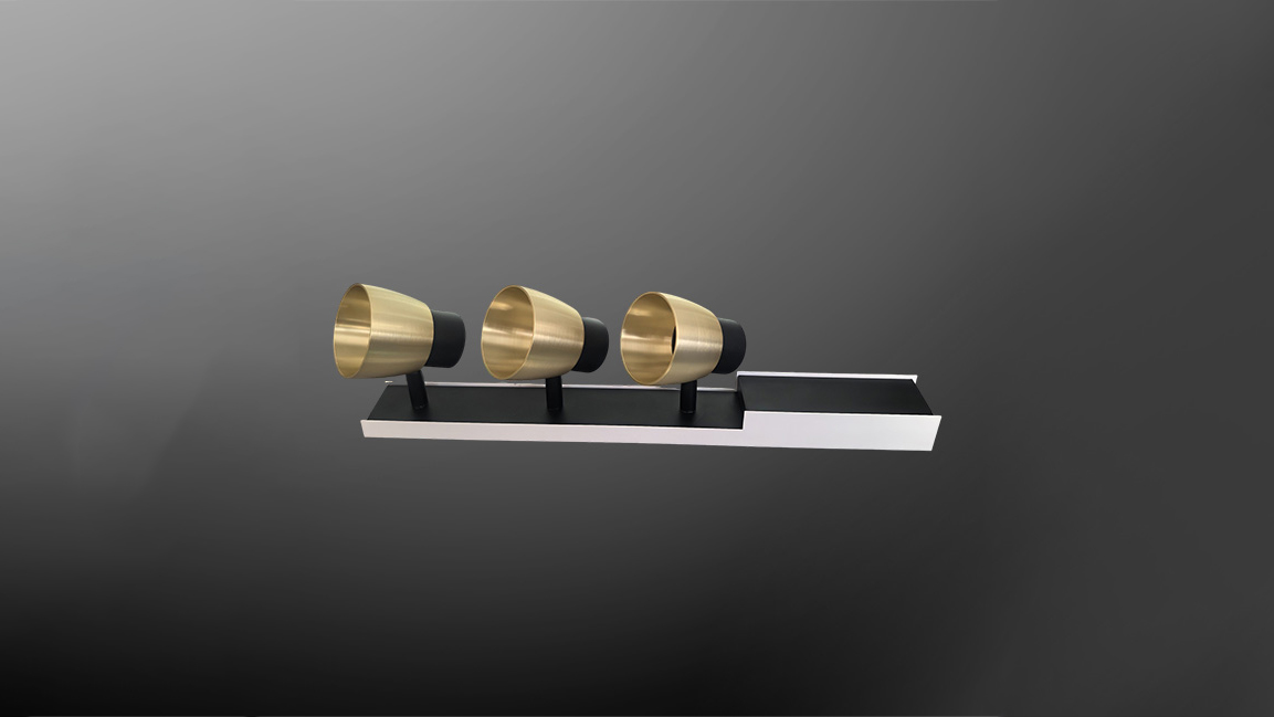 Multi-heaad GU10 fixture with recessed profile