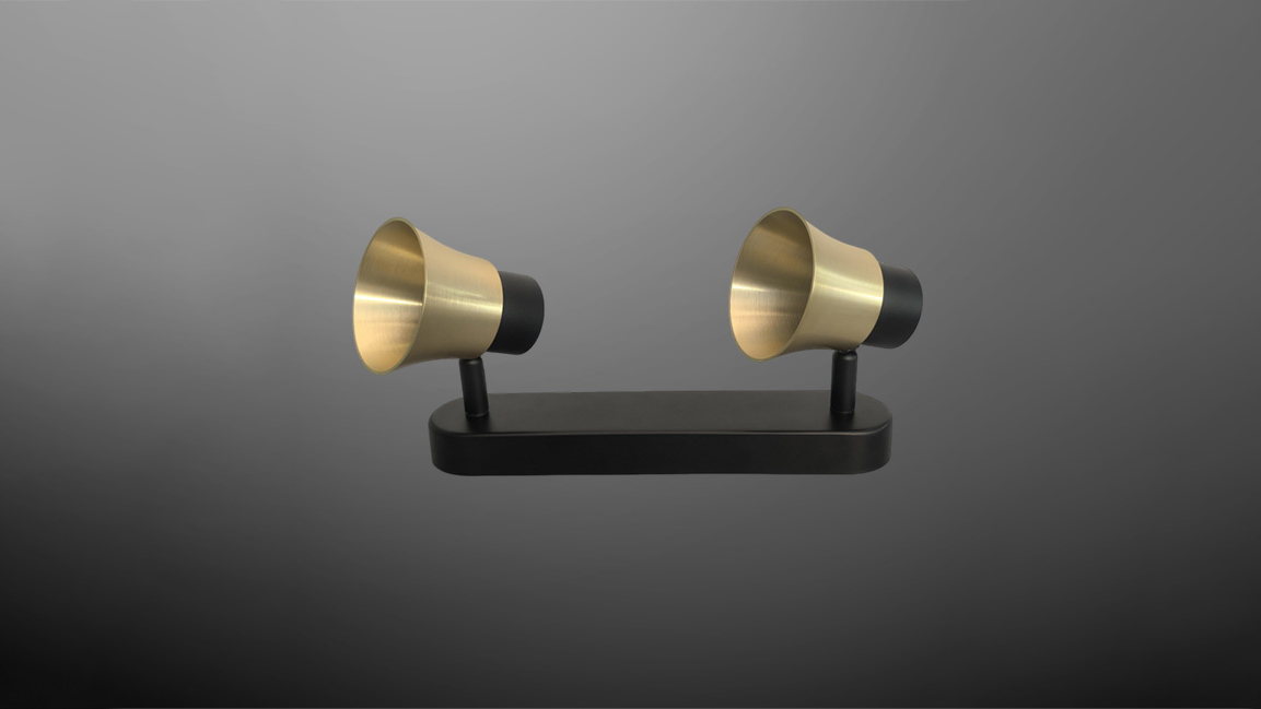 Multi-head GU10fixture with trumpet-shaped design