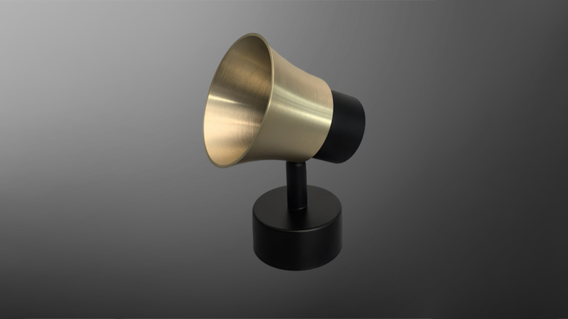 Multi-head GU10fixture with trumpet-shaped design