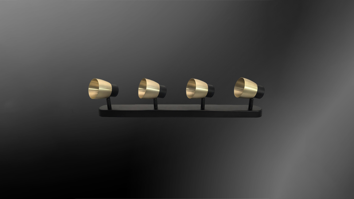 Multi-head GU10fixture with trumpet-shaped design