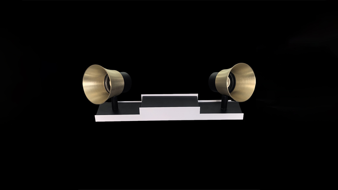 Multi-head GU10fixture with trumpet-shaped design