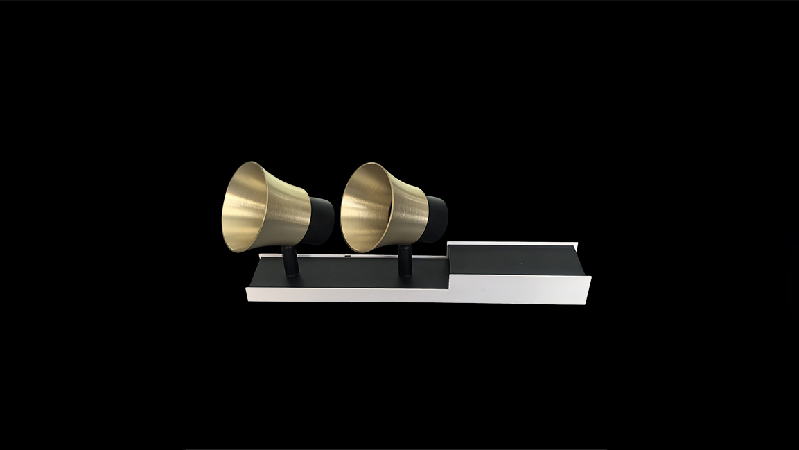 Multi-head GU10fixture with trumpet-shaped design