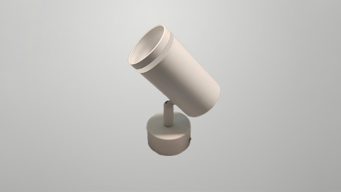Multi-head GU10 fixture  (iron cylinder + translucent plastic)