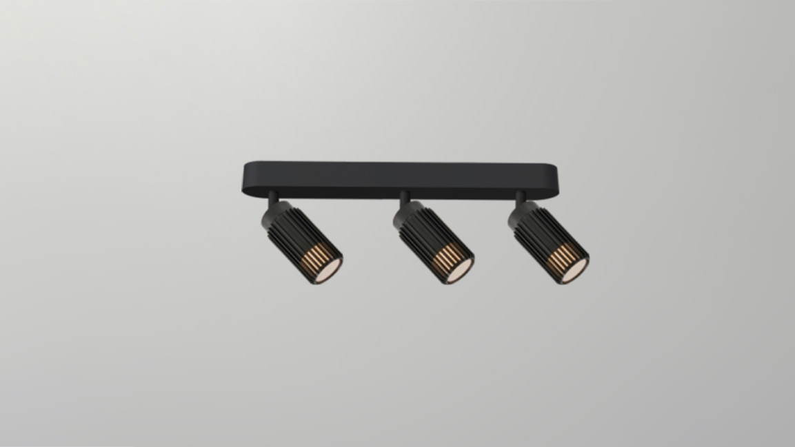 Multi-head GU10 fixture (cut-out/openwork design)